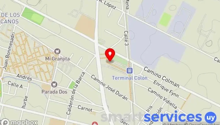 mapa de Terminal Colon Bus stop en Montevideo