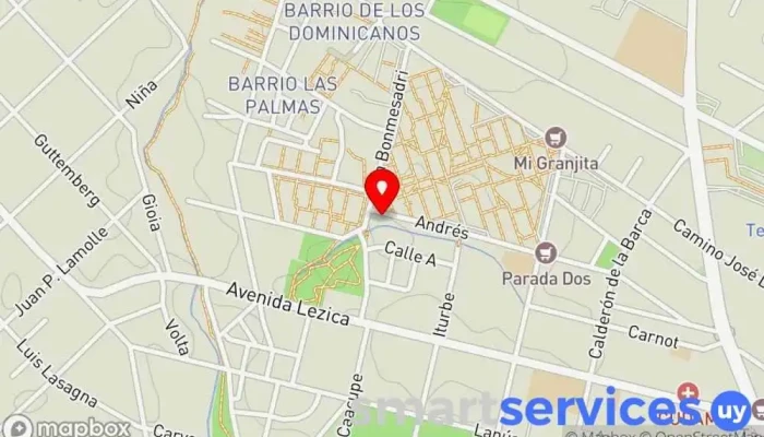 mapa de terminal de Omnibus CUTCSA Y COME.SA Estación de autobuses en Montevideo