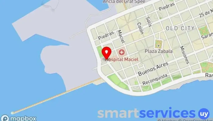 mapa de Terminal de Ómnibus de la Aduana Servicio de transporte en Montevideo