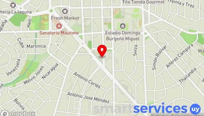 mapa de Terminal de Ómnibus Maldonado Agencia expendedora de billetes de autobús en Maldonado