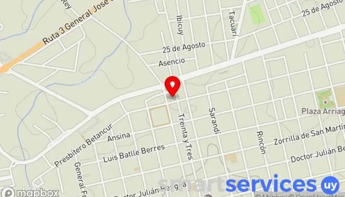 mapa de Terminal de Ómnibus Estación de autobuses en San José de Mayo
