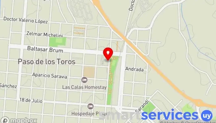 mapa de Terminal de Omnibus Paso de los Toros Aparcamiento en Paso de los Toros