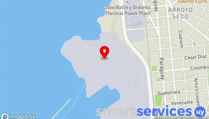mapa de Terminal granelera Puerto marítimo en Montevideo