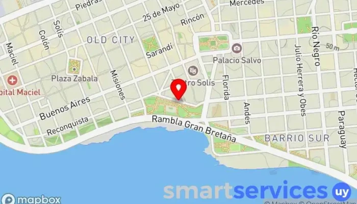 mapa de Terminal ómnibus bus Servicio de transporte en Montevideo