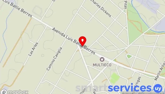 mapa de Terminal paso de la arena Estación de autobuses en Montevideo