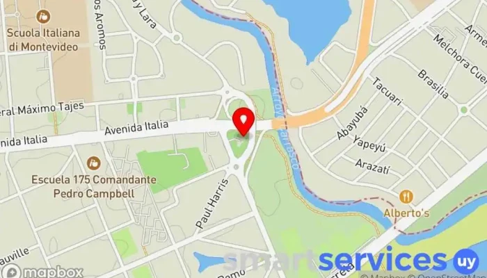 mapa de Terminal Puente Carrasco Aparcamiento en Montevideo