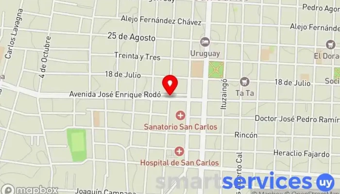 mapa de Terminal San Carlos Estación de autobuses en San Carlos