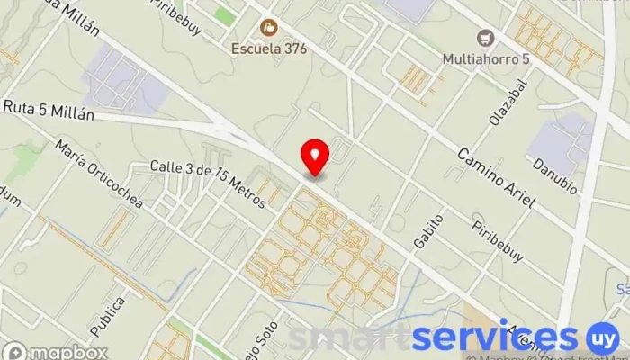 mapa de Terminal Sayago COME Estación de autobuses en Montevideo