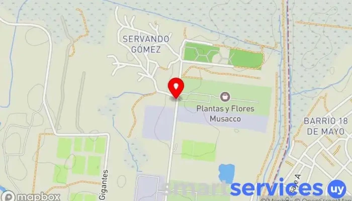 mapa de TERMINAL SERVANDO GÓMEZ Servicio de transporte en Montevideo