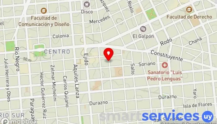 mapa de The Anglo School Centro Colegio bilingüe, Escuela en Montevideo