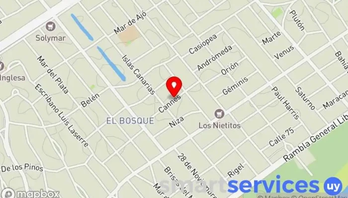 mapa de TopRadioHD Estudio de grabación en Ciudad de la Costa