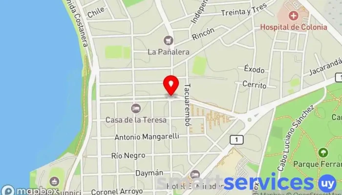 mapa de Tres avenidas Empresa de autobuses en Col. del Sacramento