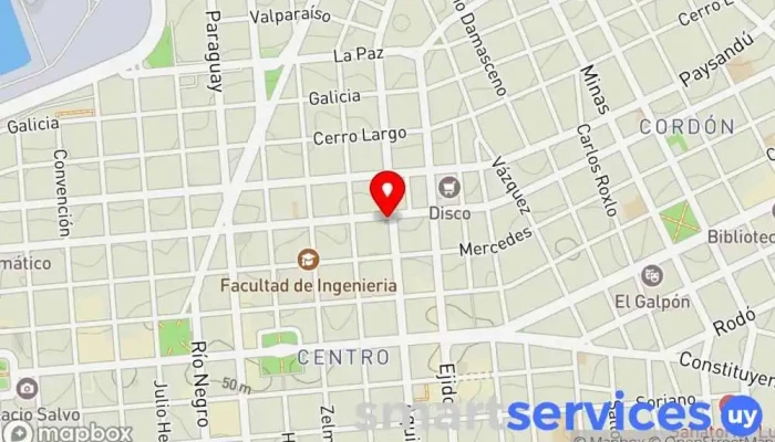 mapa de Turil Sub Agencia Cordón Servicio de transporte en Montevideo
