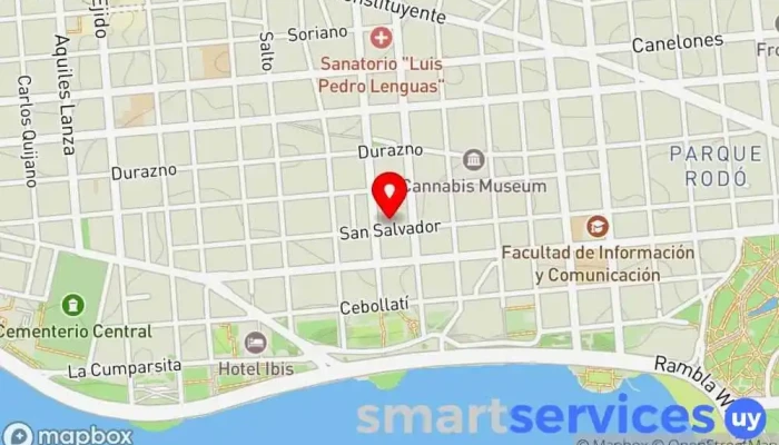 mapa de U Films Oficinas de empresa en Montevideo