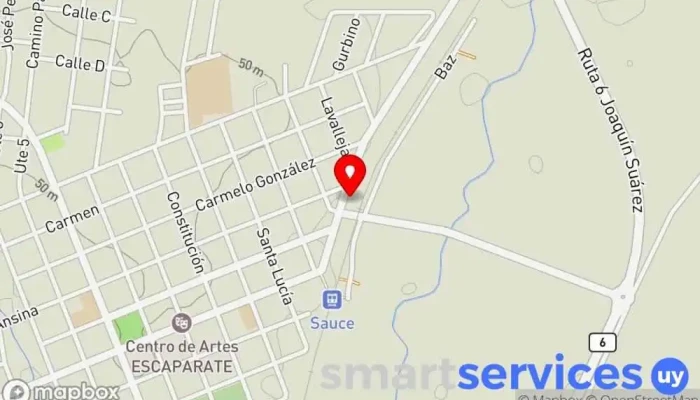 mapa de UCOT inter | Talleres y Largador Sauce Empresa de autobuses en Sauce