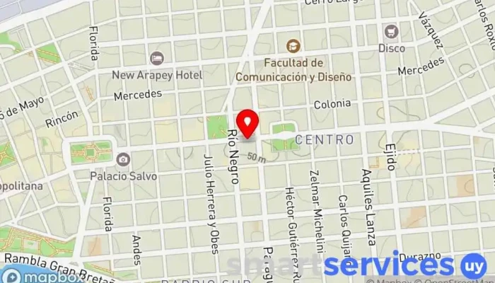 mapa de Union Radio Emisora de radio en Montevideo