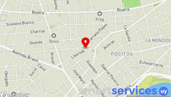 mapa de Uruguay en Acción Emisora de radio en Montevideo