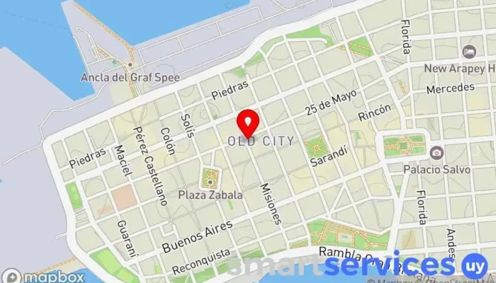 mapa de Val Servicios Financieros S.A. Institución financiera en Montevideo