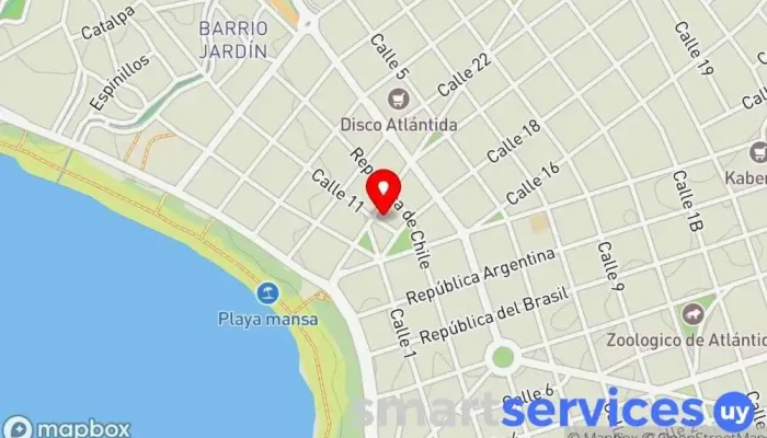 mapa de Varela Inmobiliaria Agencia inmobiliaria en Atlántida