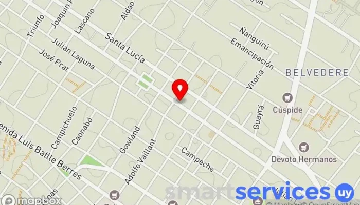 mapa de Varela Radío S.A. Distribuidor de comestibles en Montevideo
