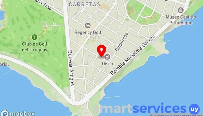 mapa de Varlix II Institución financiera en Montevideo