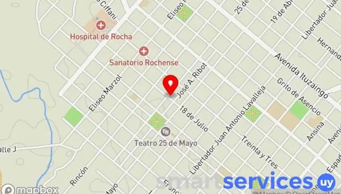 mapa de Vida FM Emisora de radio en Rocha