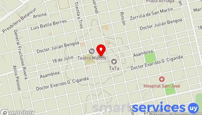 mapa de VISION OBELAR OPTICA Comercio en San José de Mayo