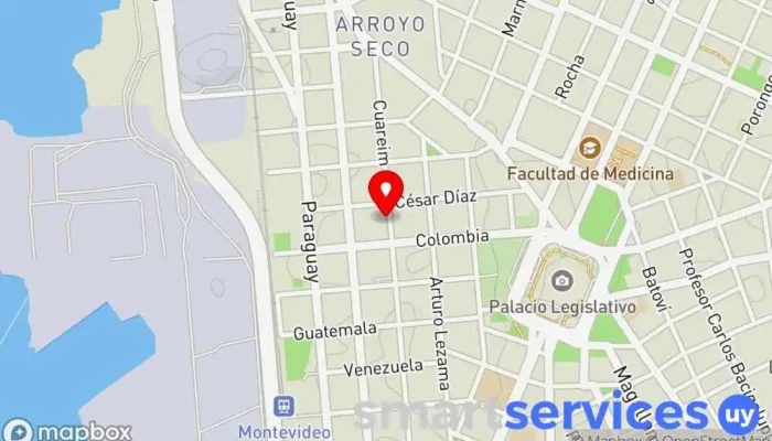 mapa de VTV Uruguay Cadena de televisión en Montevideo