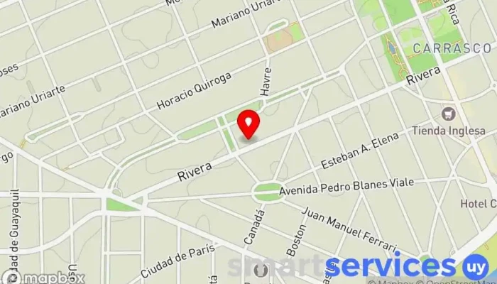 mapa de VYT Viajes y Turismo Agencia de viajes, Agencia de visitas turísticas en Montevideo