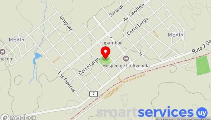 mapa de Zona deportiva Tupambaé Parque infantil en Tupambaé