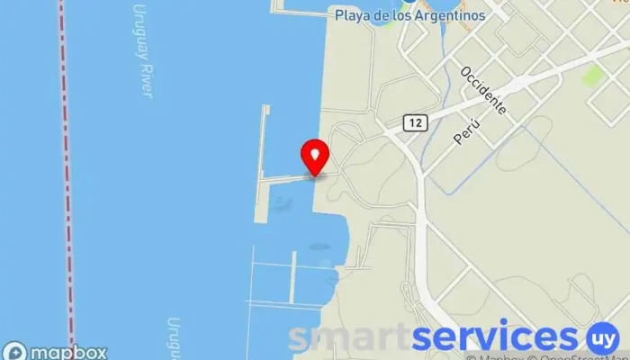 mapa de Zona Franca Nueva Palmira Puerto deportivo en Nueva Palmira